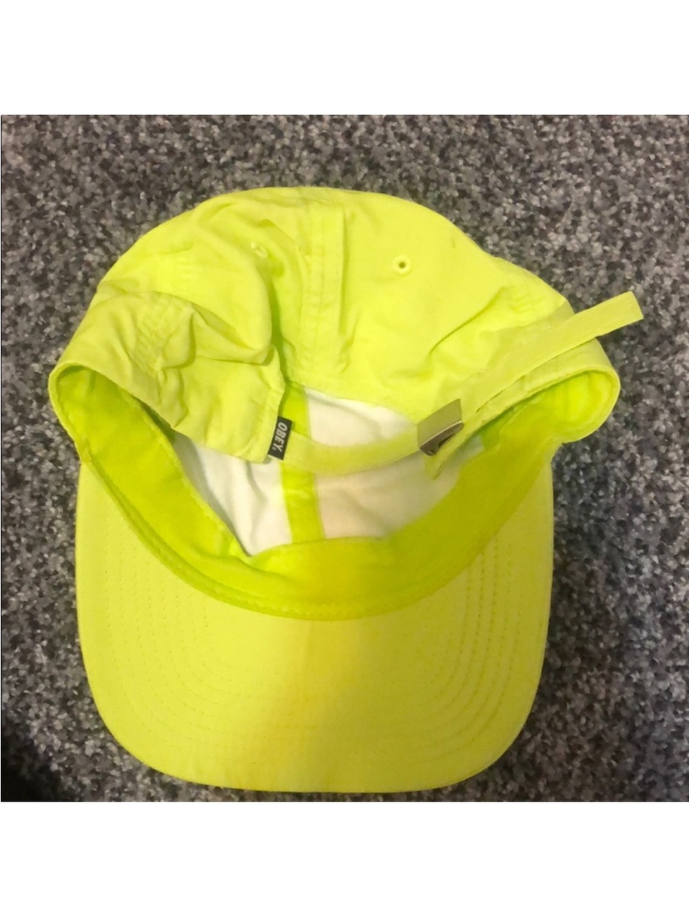 OBEY Neon Lime Yellow Nylon Cap - Picture 3 of 3